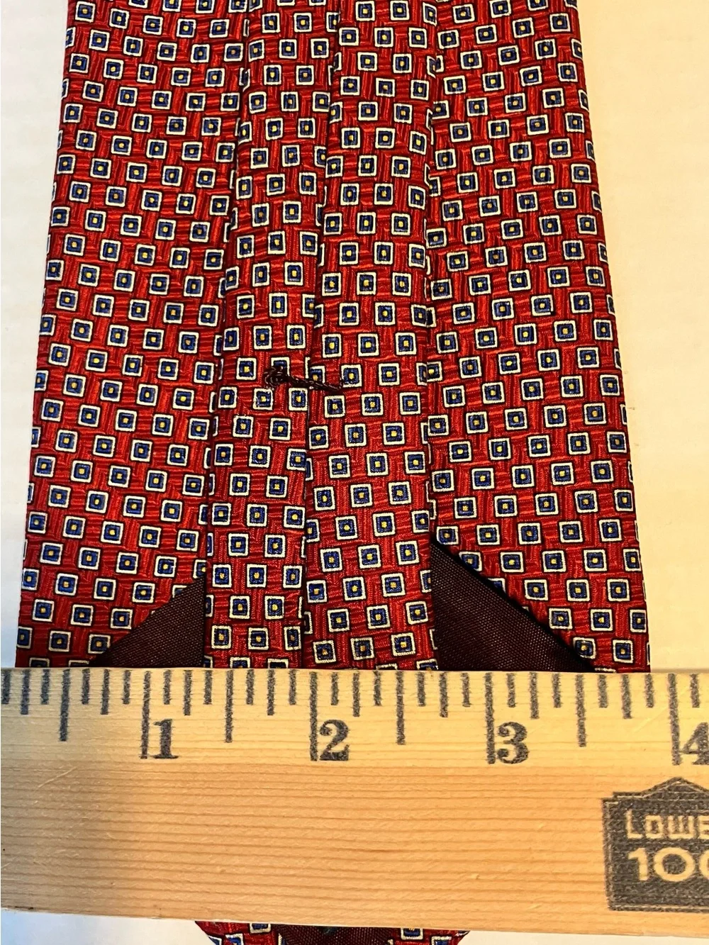 Polo by Ralph Lauren Red Geometric Silk Tie
